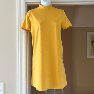Forever 21 yellow mock neck knit dress